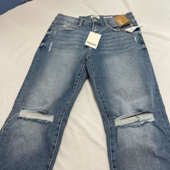 NWT Kensie Vintage Luxe The Slim Distressed Denim Jeans Size 8/29 New - Picture 2 of 11